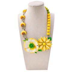 Mellow Yellow Collage Necklace