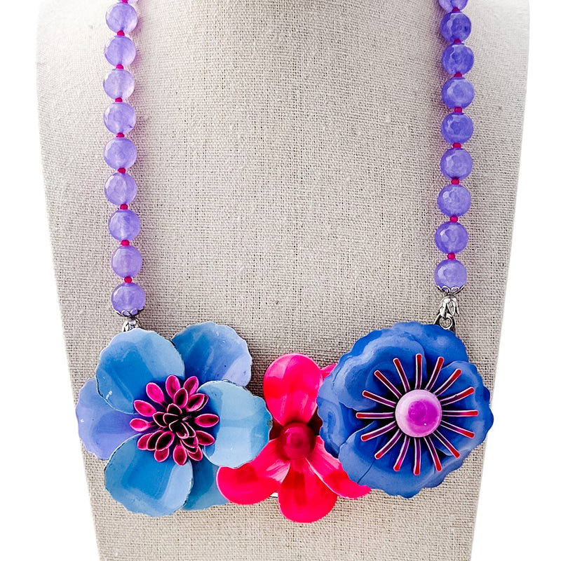 Violet Dreams Collage Necklace