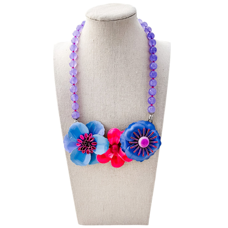 Violet Dreams Collage Necklace