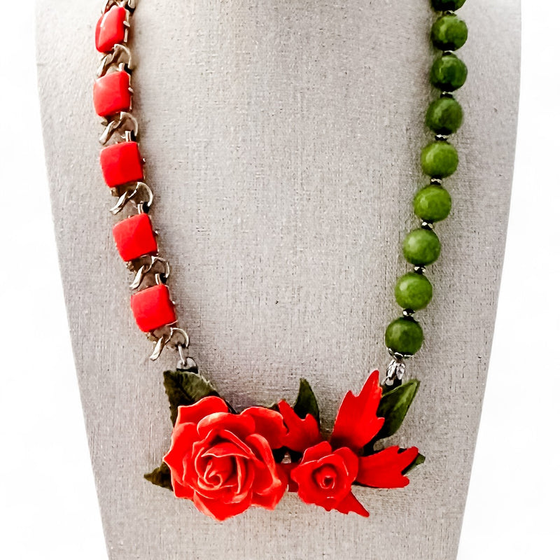 Spiced Rose Collage Necklace