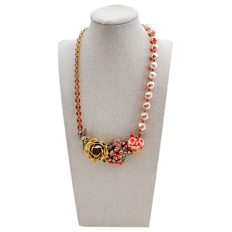 Mauve Meadow Collage Necklace