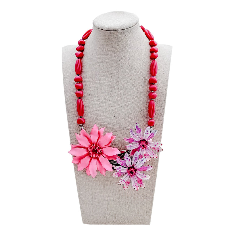 Big Spring Blooms Collage Necklace