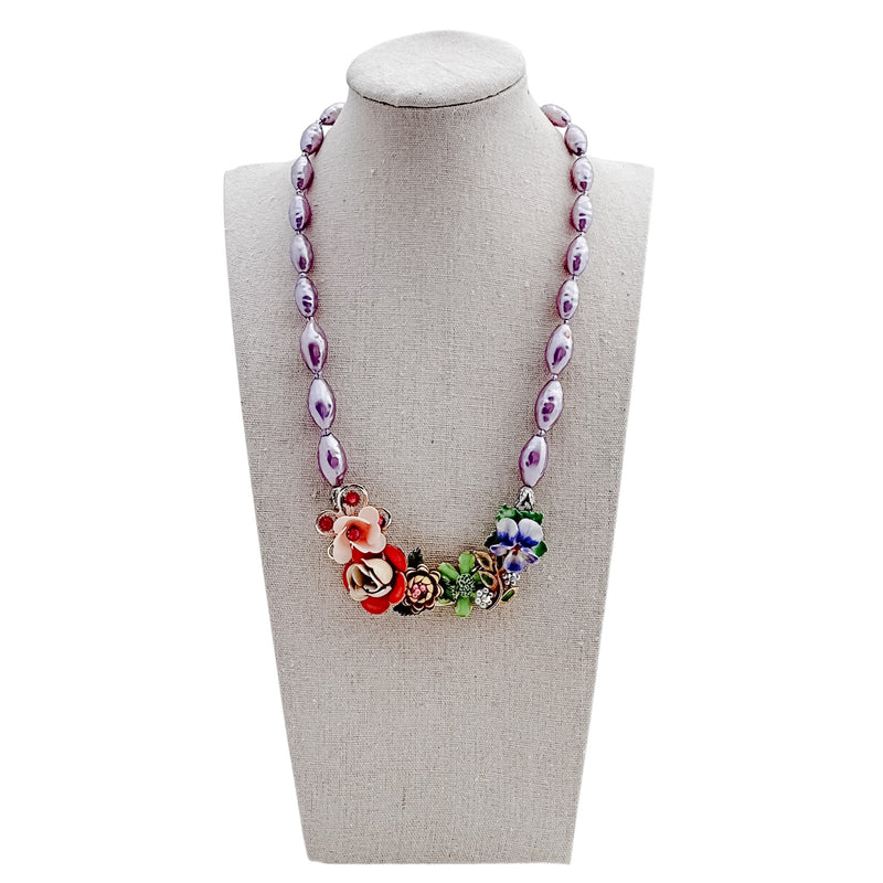 Spring Garden Collage Necklace