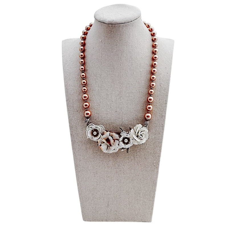 Winter Whites Collage Necklace