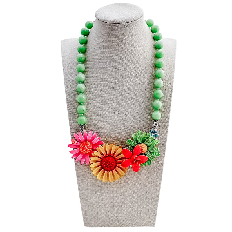 Bright Garden Collage Necklace