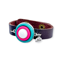 90s rad vintage bauble leather cuff bracelet