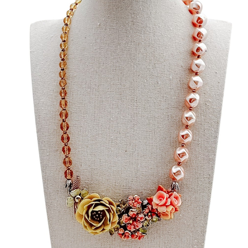 Mauve Meadow Collage Necklace