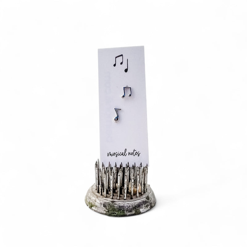 Music notes stud earring