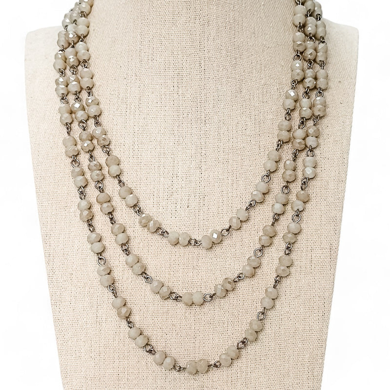 Beige Multi-Strand Necklace
