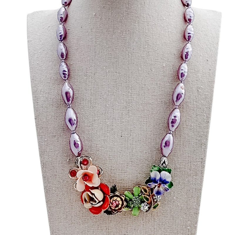 Spring Garden Collage Necklace