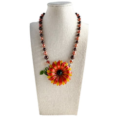 Fall Fantasy Single Flower Statement Necklace