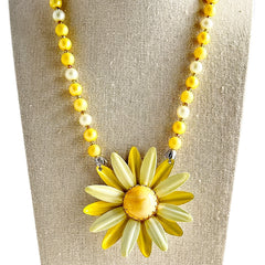 Mellow Yellow Single Flower Statement Necklace