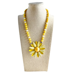 Mellow Yellow Single Flower Statement Necklace
