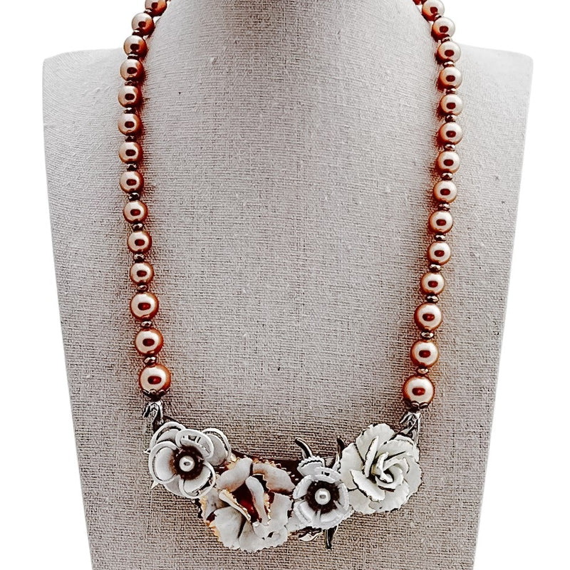 Winter Whites Collage Necklace