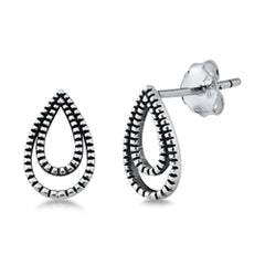 Silver Bali-style stud earring