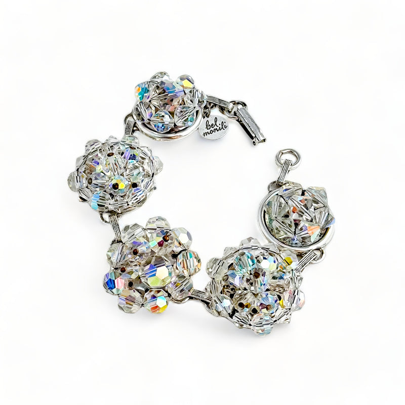 Vintage AB Crystal Cluster Bracelet