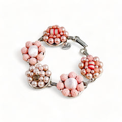 Pink Petal Vintage Cluster Bracelet