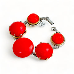 Red Vintage Cluster Bracelet