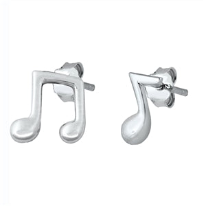 Music notes stud earring