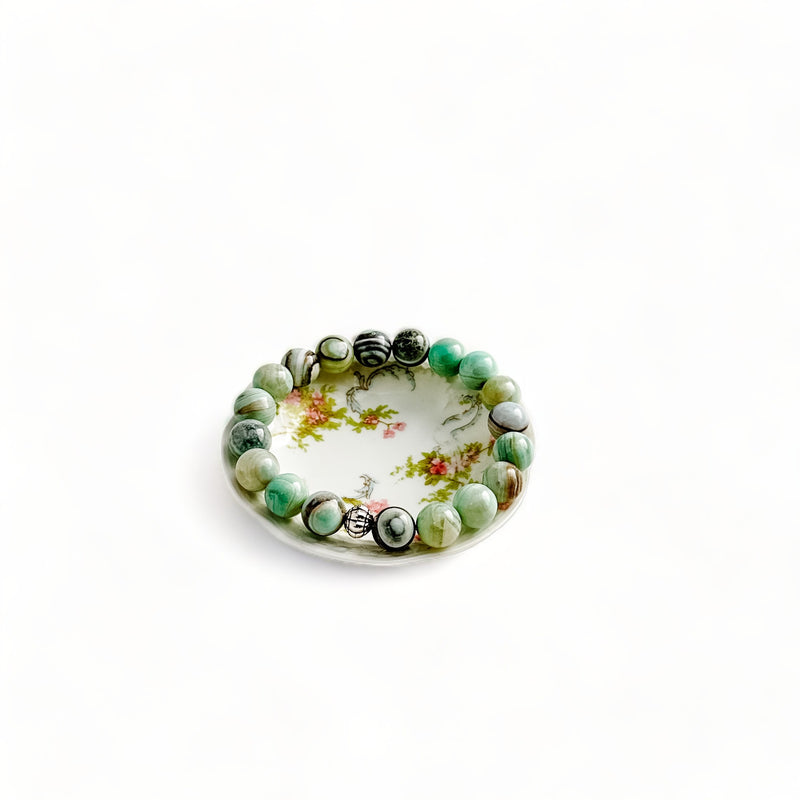 Ocean agate bead stretch bracelet