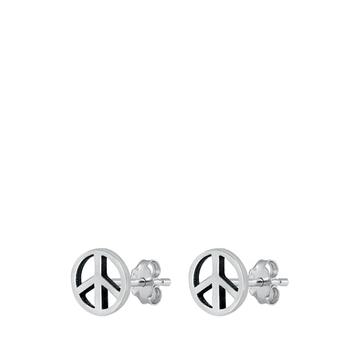 Peace sign stud earring