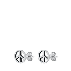 Peace sign stud earring