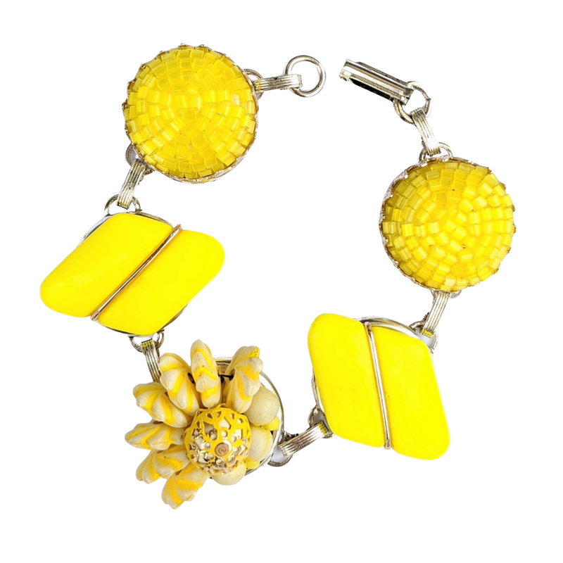 Mod Yellow Vintage Cluster Bracelet