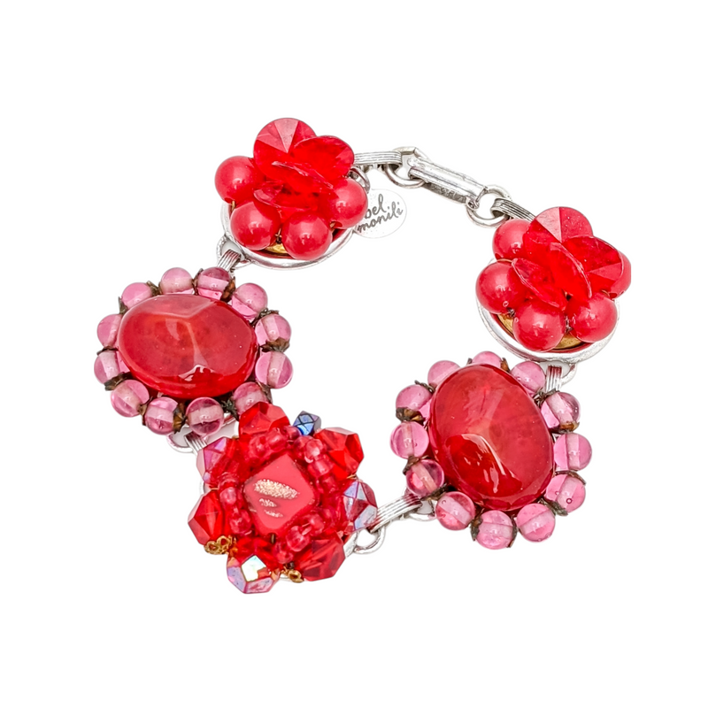 bel monili red vintage earring bracelet