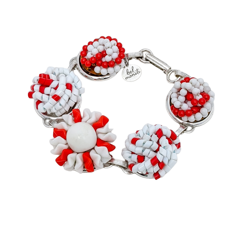 SunKu Large White Coral and Silver Bracelet Red SK-032-RED – unexpected  store