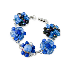 bel monili vintage blue earring bracelet