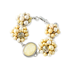 bel monili pale yellow cluster bracelet