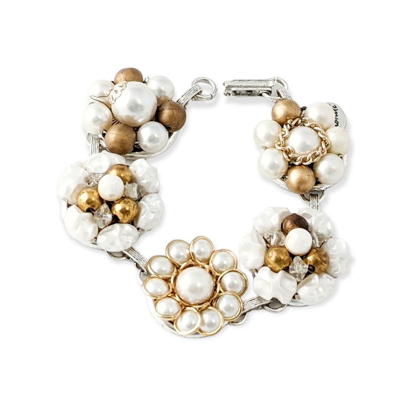 vintage gold and pearl bracelet