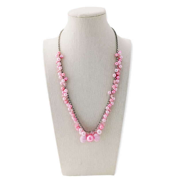 Cha-Cha Vintage Pinks Beaded Necklace | bel monili