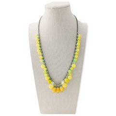 bel monili vintage yellow glass bead necklace