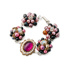 bel monili purple vintage cluster earring bracelet