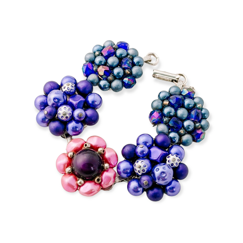 bel monili purple vintage cluster bracelet