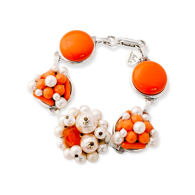 bel monili vintage orange cluster bracelet