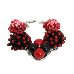 Black and Red Vintage Cluster Bracelet
