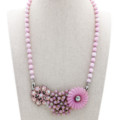 bel monili vintage lilac collage necklace