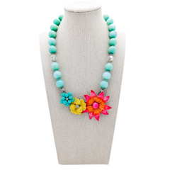 pastel bright collage necklace