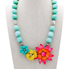 pastel bright collage necklace