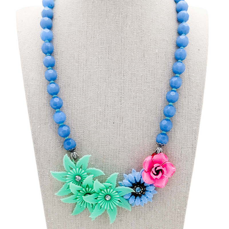 pastel brights collage necklace