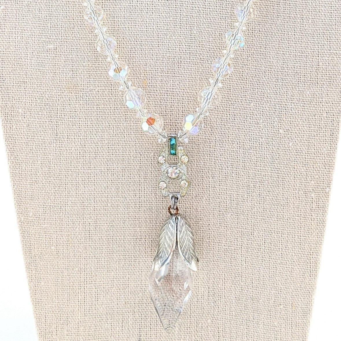 Vintage Crystal Pendant Necklace | bel monili