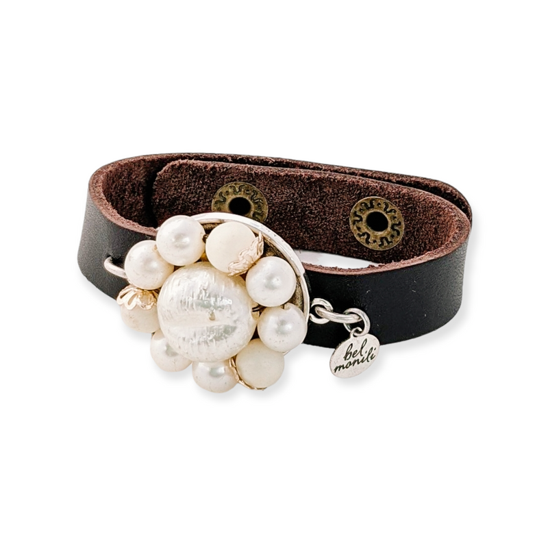 bel monili vintage cream pearl cuff bracelet