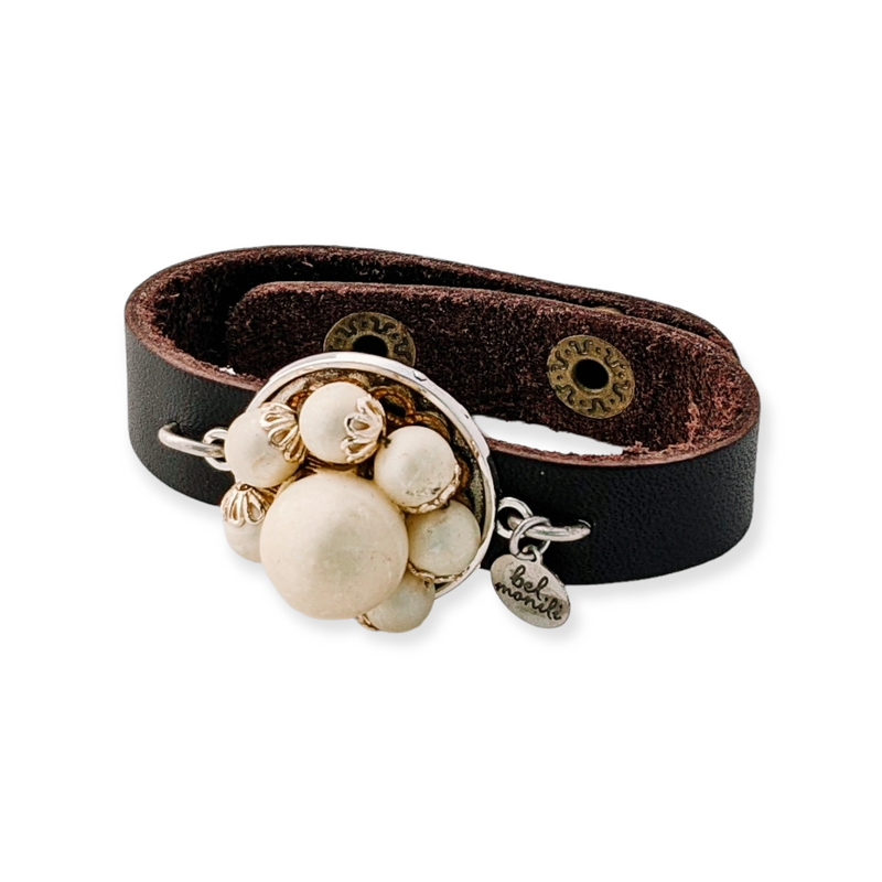 bel monili vintage faux pearl earring bracelet