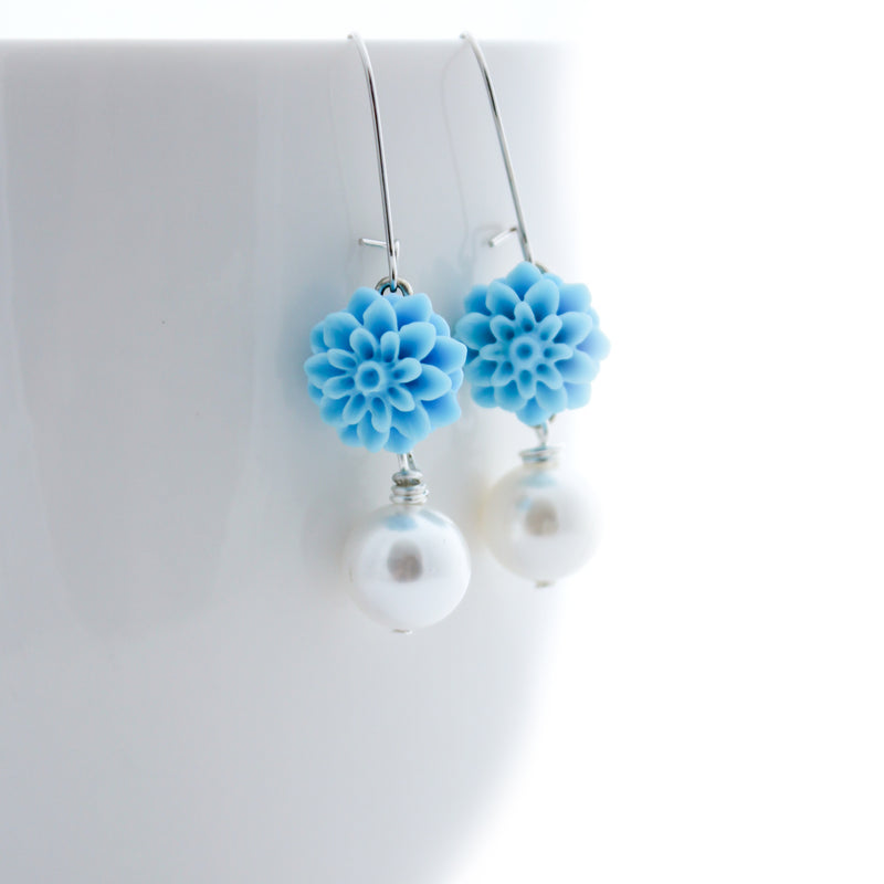 french blue earrings