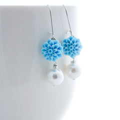 french blue earrings