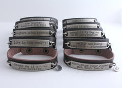 Wholesale Package: Inspirational Quote Cuffs - bel monili, Pittsburgh PA, country living fair, vintage market days