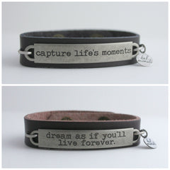 Wholesale Package: Inspirational Quote Cuffs - bel monili, Pittsburgh PA, country living fair, vintage market days