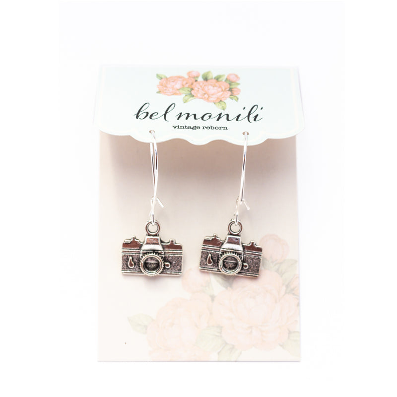camera earrings, wedding photographer gift